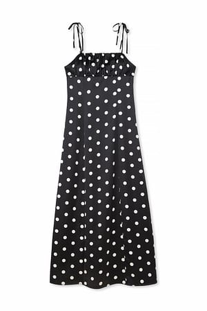 Print Dot Print Slip Maxi Dress