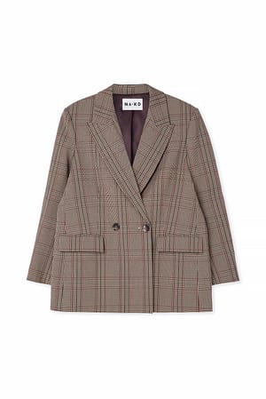Check Double Breasted Check Blazer