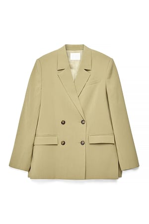 Khaki Green Oversized dobbeltradet blazer