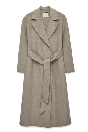 Beige Double faced wool blend coat