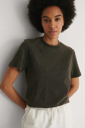 Washed Black Kurzarm-T-Shirt
