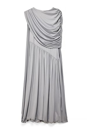 Grey Drapiertes Maxikleid mit Ballonsaum