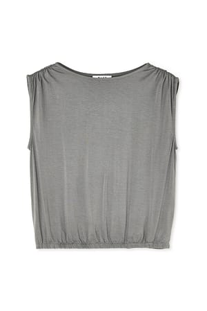 Grey Draperet top i jersey