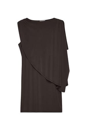 Brown drapiertes Minikleid mit Cape