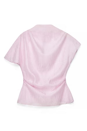Light Pink Draperad genomskinlig topp