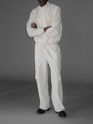 Light Beige Recycled Pocket Detail Trousers