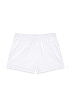 White Short en coton à taille élastique