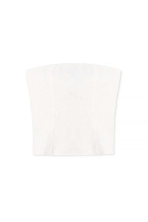 White Bandeautop met borduursel