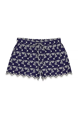 Navy Minishorts med broderidetalje