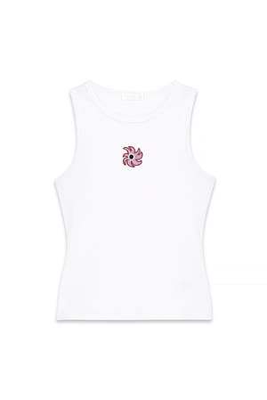 White Tank-Top mit Stickereidetail