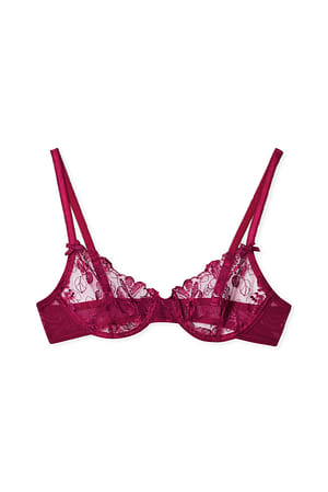 Cherry Balconette-BH mit Spitze und Stickerei