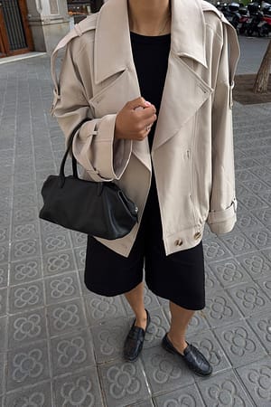 Beige Bomber Trenchcoat