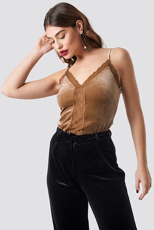 Mauve Velvet Lace Singlet