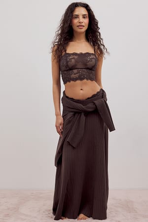 Brown Bandeau-bralette med blomsterblonde