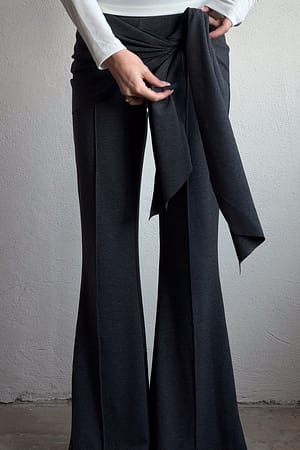 Grey Waist Tie Pants