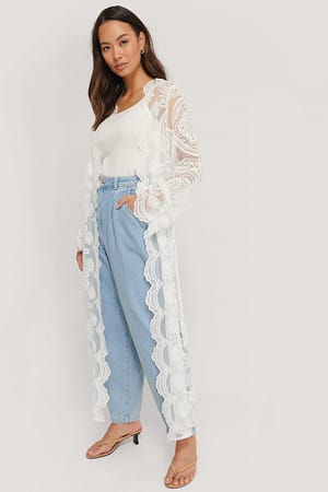 White Maxikaftan I Spets