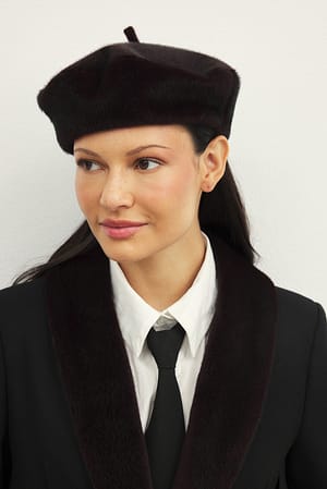 Burgundy Faux Fur Beret