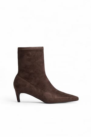 Brown Botines de ante sintético