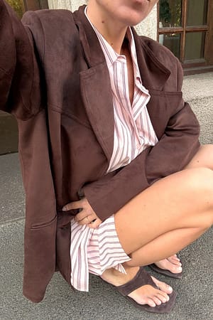 Brown Faux Suede Jacket