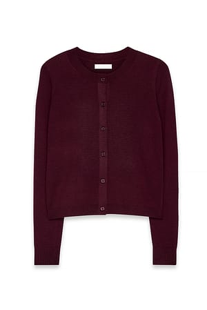 Burgundy Fine Knitted Cardigan