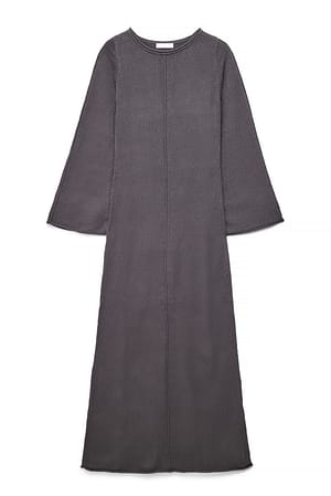 Grey Robe longue en maille fine