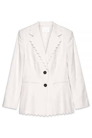 White taillierter Blazer aus Leinenmischung