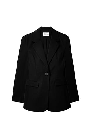Black Blazer ajusté en sergé