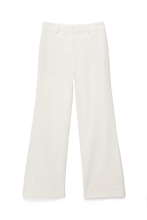 White Flared High Waist Suit Pants