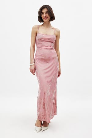 Dusty Pink Maxikjole med blomsterprint