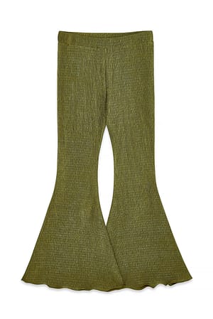 Olive Green Bukse med volangdetaljer