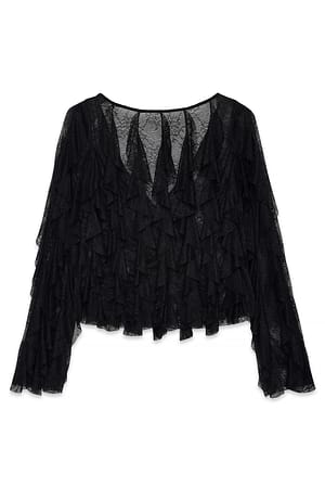 Black Top met kant en volant