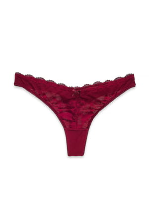 Red Blumen-Spitzenstring in V-Form