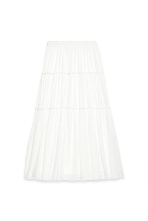 White Flowy Maxi Skirt