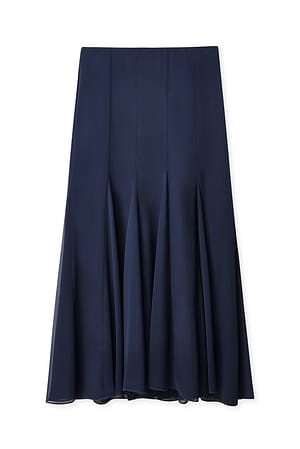 Navy Fließender Mermaid-Chiffonrock