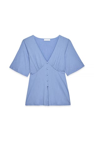 Blue Topp med vide ermer