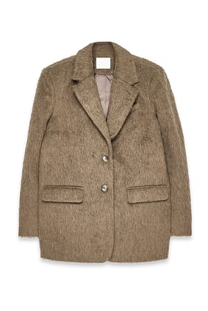 Mauve flauschiger Blazer