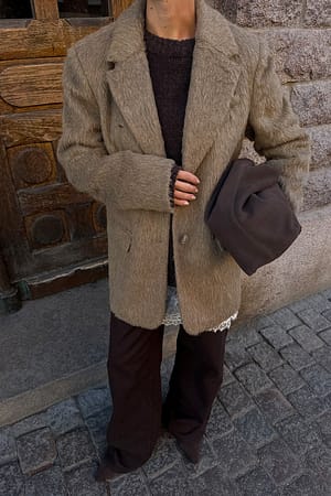 Mauve Fluffy Blazer