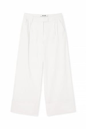 Off White Bukser med opslag og mellemhøj talje