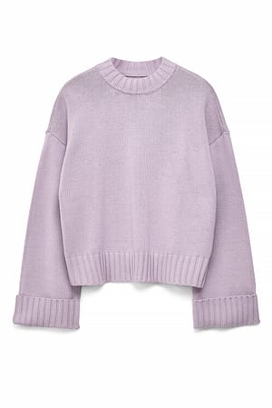 Lilac Jersey de punto con manga doblada