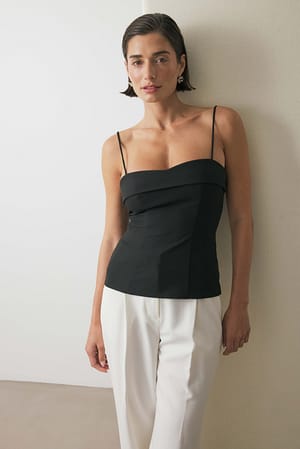 Black Mønstret rummelig top
