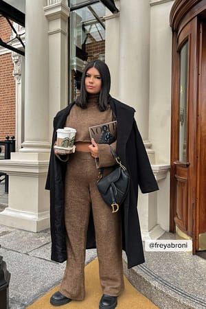 Brown Pantalon en maille