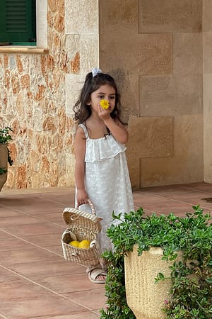 Off White Mini-jurk met ruches