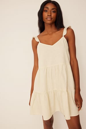 Off White Mini-jurk met franjes