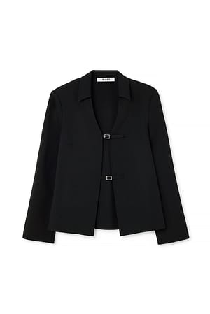 Black Bluse mit Schnallendetail vorne