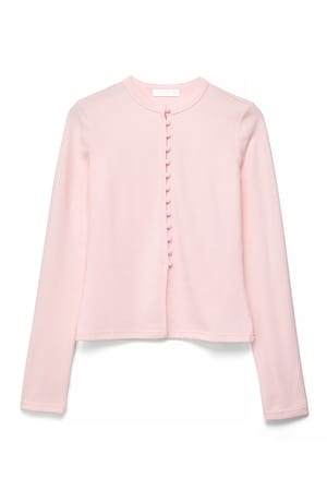 Light Pink Top med knapper foran