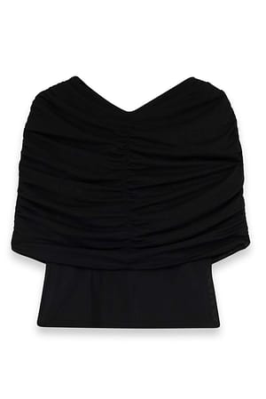 Black Front Rouched Top