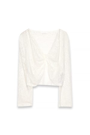 White Top met kant en gedraaide voorkant