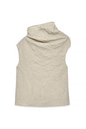 Beige Topp med traktformet hals og krøller