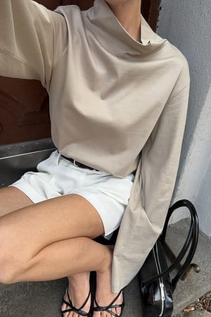 Grey Funnel Neck Heavy Top