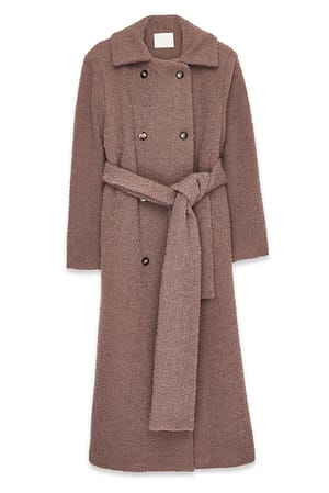 Dusty Plum Fuzzy Wool Blend Coat